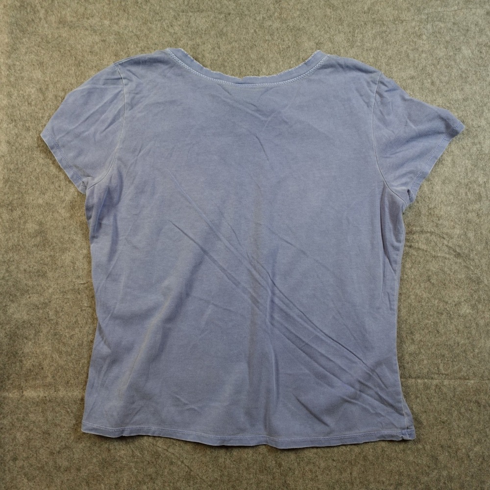 J Jill Top Womens Medium Periwinkle Blue V Neck Short Sleeve Cotton T Shirt Top - Picture 4 of 8